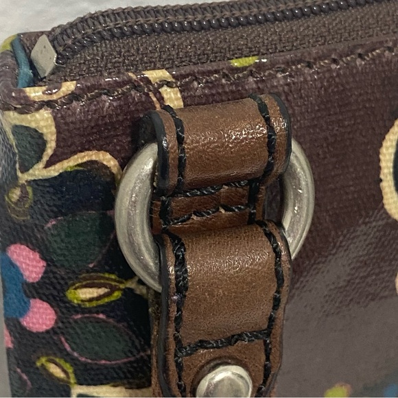 Fossil Key-Per Brown Floral Coated Canvas Crossbody Bag - NWOT - Picture 8 of 9